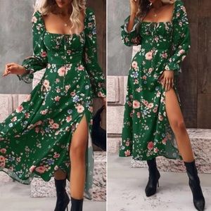 Urbann-Vibe Boho Maxi Dress For Women Floral Print With Pockets And Relaxed Fit Everyday Comfort